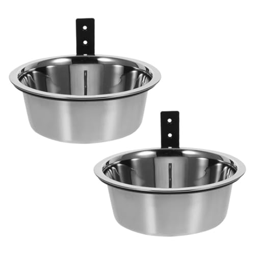 Abaodam 2 Sets wandmontierter Hundenapf, erhöhte Futterstation mit Edelstahlnäpfen für alle Hunde, platzsparendes Design, leicht zu reinigen, langlebige Konstruktion, verhindert Verschütten und von Abaodam