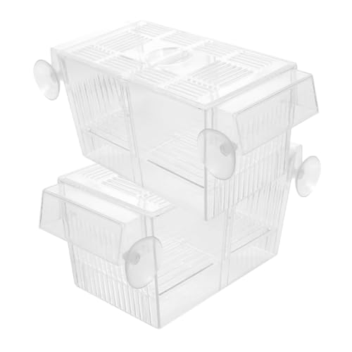Abaodam 2 Stücke Aquarium Fischzuchtbox Klarer Fisch mit Trennwand Aufzuchtbecken für Babyfische und Garnelen Leicht und Tragbar für Aquarien und Züchter von Abaodam