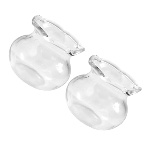 Abaodam 2 Stück Fischglas Miniatur-Aquarium Dollhouse Decor Szenenzubehör Mini-Fischschalen Mini-Spielzeugaquarium Kleiner Fischtank kleines Mini-Aquarium Transparent von Abaodam