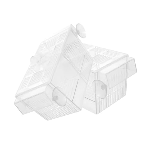 Abaodam Aquarium Zuchtbox 2 Stück Transparente Fisch Inkubatorbox mit Trennwand für Sichere Aufzucht und Brutpflege von Zierfischen Garnelen und Reptilien Leicht zu Reinigen und Tragbar von Abaodam