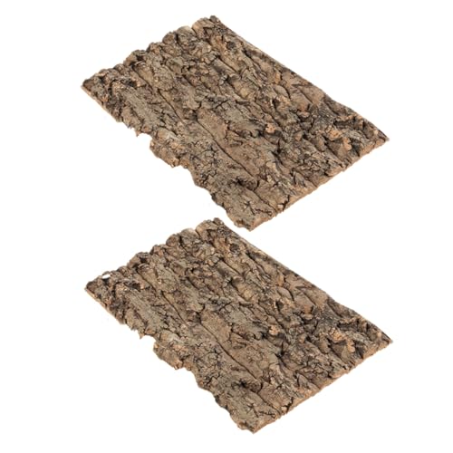 Abaodam 2 Stück Fütterungsbox Reptilienpanzerhintergrund Reptilien-Terrarium-Hintergrund Reptilienhintergrundbrett Aquarium Bellt Hintergrund Für Reptilienbecken Rinde Light Brown von Abaodam