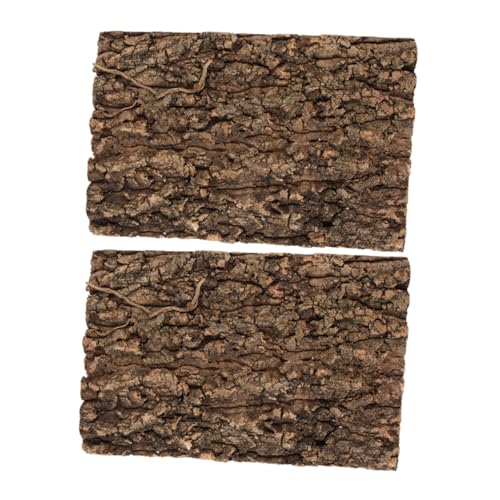 Abaodam 2 Stück Fütterungsbox Terrarium zubehör Baumrinde -Terrarium -Hintergrund Rinde Terrarium Hintergrund für Reptilienbecken dekorative Terrarienrinde Light Brown von Abaodam