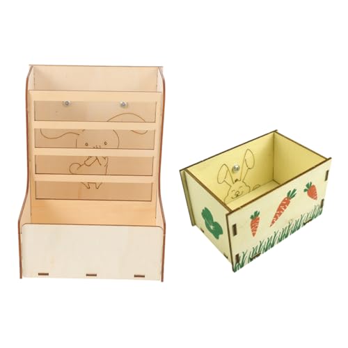 Abaodam 2 Stück Futterspender für Kleintiere Holzfütterung für Kaninchen Meerschweinchen und Chinchillas Sicher und Sauber zur Aufbewahrung von Heu und Frischem Futter Abaodam 2 Stück Futterspender für Kleintiere Holzfütterung für Kaninchen Meerschweinchen und Chinchillas Sicher und Sauber zur Aufbewahrung von Heu und Frischem Futter von Abaodam