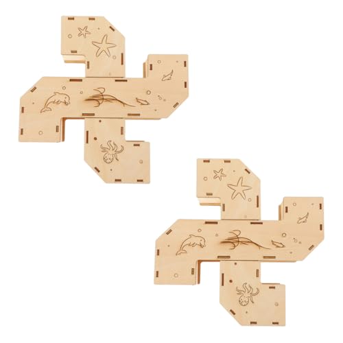 Abaodam 2 Stück Hamster Tunnel Labyrinth für Kleintiere Holz Tunnel Maze für Hamster Langlebiges Haustier Geeignet für Mäuse und Kleine Nagetiere von Abaodam