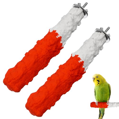 Abaodam 2 Stück Hochkalzium Sitzstangen für Papageien Edible Cuttlebone Perch für Haustier Vögel zur Aktivitätssteigerung und Krallenpflege von Abaodam