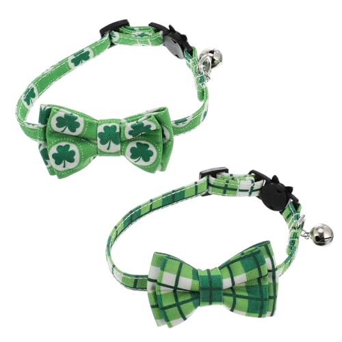 Abaodam 2stücke Katzenhalsband Mit Schleife Und Glocke Verstellbar Atmungsaktiv Für Alltag Und Patrick's Day Haustierzubehör Für Niedliche Katzen Abaodam 2stücke Katzenhalsband Mit Schleife Und Glocke Verstellbar Atmungsaktiv Für Alltag Und Patrick's Day Haustierzubehör Für Niedliche Katzen von Abaodam