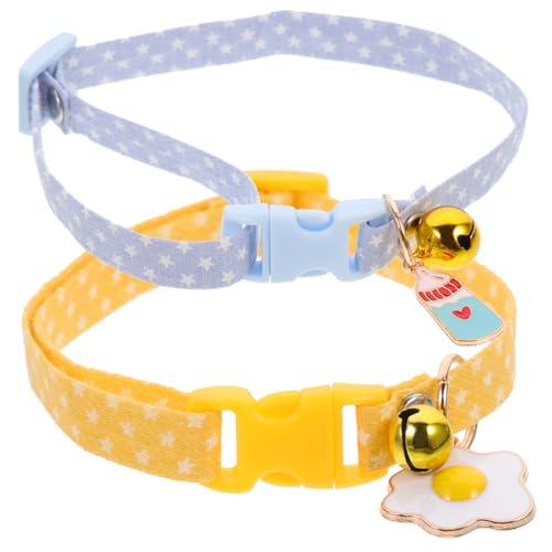 Abaodam 2 Stück Katzenhalsband mit Glocke Dekoratives und Sicheres für und Kätzchen und Bequem für Tägliches und Besondere Anlässe Anpassbar von Abaodam