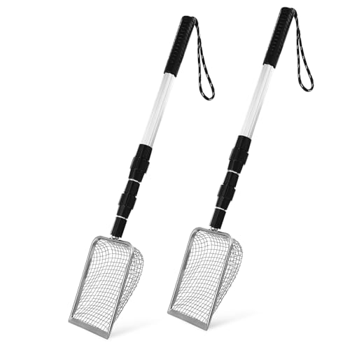 Abaodam 2 Stück Katzenstreu Schaufel aus mit Verlängerbarem Griff Ergonomisches Reinigungstool für Katzenklo Langlebig und Komfortabel Handhabung von Abaodam