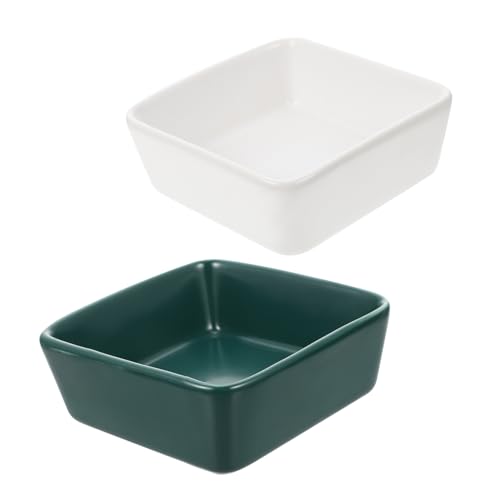 Abaodam 2 Stück Keramik Hamsternäpfe Kompakte Futter und Wasserschalen für Kleine Haustiere und Leicht zu Reinigen für Hamster und Meerschweinchen von Abaodam