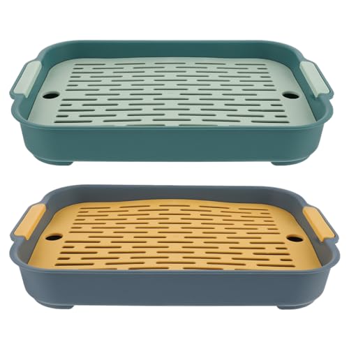 Abaodam 2 Stück Kleintier Toilette für Kaninchen Meerschweinchen und Chinchilla Rechteckige Haustier Toilette mit Abnehmbaren Gittern Sicher und Einfach zu Reinigen für Haushalt Blau Abaodam 2 Stück Kleintier Toilette für Kaninchen Meerschweinchen und Chinchilla Rechteckige Haustier Toilette mit Abnehmbaren Gittern Sicher und Einfach zu Reinigen für Haushalt Blau von Abaodam