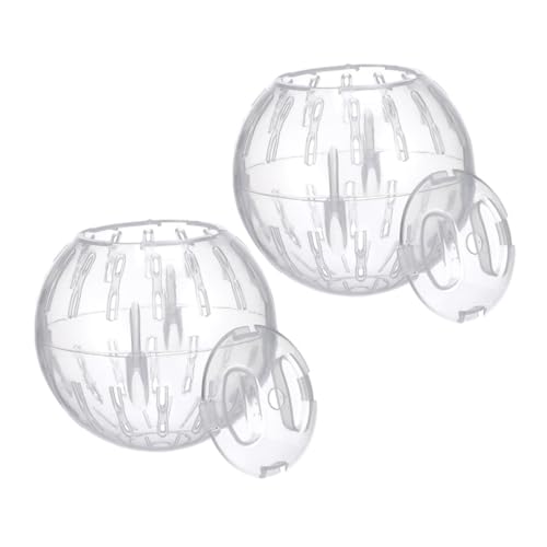 Abaodam 2 Stück Mini Rolling Ball Rennmaus Rad Hamster-laufball Mausrad Hamsterrad Leise Hamsterspielzeugball Ruhiges Hamsterrad Chinchilla-Kugel Rattenrad Transparent Plastik von Abaodam