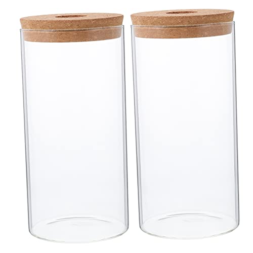 Abaodam 2 Stück Moos Landschaftsflasche Zylindrische Hochborosilikat Glasflasche für DIY Miniaturgarten für Raumdekoration und Pflanzenarrangements von Abaodam