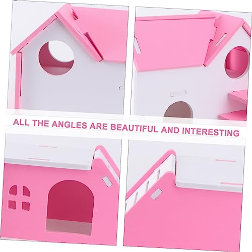 Abaodam 2 Stück PVC Hamsterhaus Doppelstöckig mit Spieltunnel Sicheres Kleintierhaus für Hamster Mäuse und Igel Buntes Teiliges für Aktives Entdecken und Verstecken von Abaodam