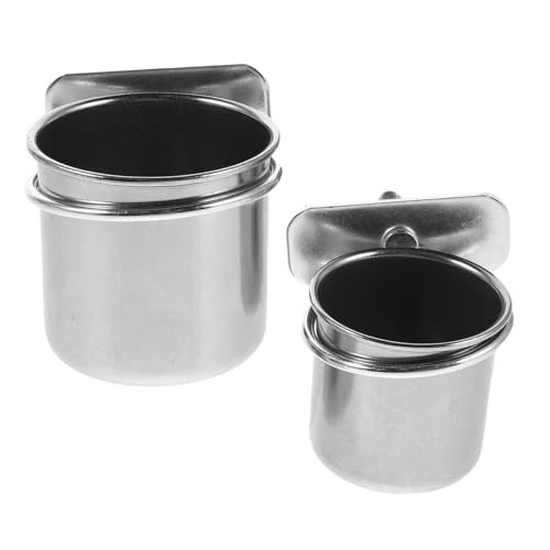 Abaodam 2 Stück Parrot Cage Cups Futter und Wassernäpfe mit Stabilem Clip für Wellensittich Nymphensittich Papagei Käfigzubehör Langlebig Leicht zu Reinigen von Abaodam