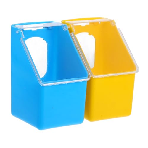 Abaodam 2 Stück Tauben Futterboxen aus Robustem Kunststoff Multifunktionale Hängende Futter und Wassernäpfe mit Deckel Einfach zu Reinigen für Vogelkäfige und Vogelhalter von Abaodam