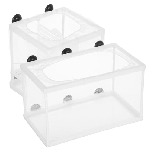 Abaodam 2stücke Netz-zuchtbox Für Aquarien Mit Kunststoffrahmen Fischbrut-inkubator Isolierbox Für Hängende Aquarien Trennbox Für Fischisolationsbox Für von Abaodam