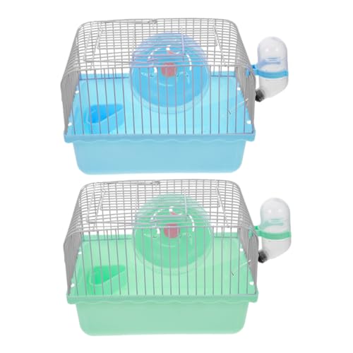 Abaodam 2 Stück Teiliges Hamsterkäfig Laufrad und Trinkflasche Geräumiger Kleintier-Tragetasche für Hamster zum Ausruhen und Füttern Transparentes Design für Einfache Beobachtung von Abaodam