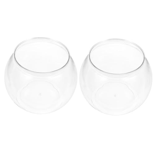 Abaodam 2 Stück Transparente Fischschalen Kleine Aquarien für Betta und Goldfische Bruchsicheres Design für Desktop Dekoration und Vielseitige Nutzung von Abaodam