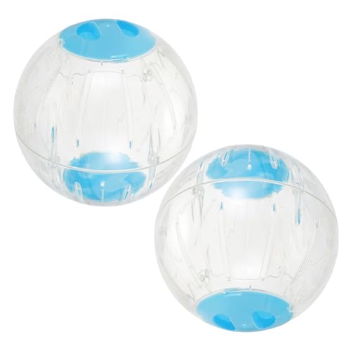 Abaodam 2 Stück Transparente Hamster Laufbälle mit Atmungsaktiven Löchern Übungsball für Kleintiere für Hamster Meerschweinchen und Zwerghamster Leicht und Tragbar von Abaodam
