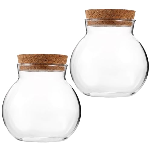 Abaodam 2 Stück Transparente Ökologische Flasche mit Korken Runde Mikrolandschaftsflasche für DIY Dekoration ohne Licht für Pflanzen und Wohnraumgestaltung Abaodam 2 Stück Transparente Ökologische Flasche mit Korken Runde Mikrolandschaftsflasche für DIY Dekoration ohne Licht für Pflanzen und Wohnraumgestaltung von Abaodam