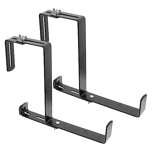 Abaodam 2 Stück Wandpflanzen Balkonpflanzhalter Anlage Haken Zäune Aluminium Zaun Pflanzengestell Hängend Geländer Klein Stand Pflanzen Hängen Töpfe Für Einsätze Terrakotta Fix Black Eisen von Abaodam