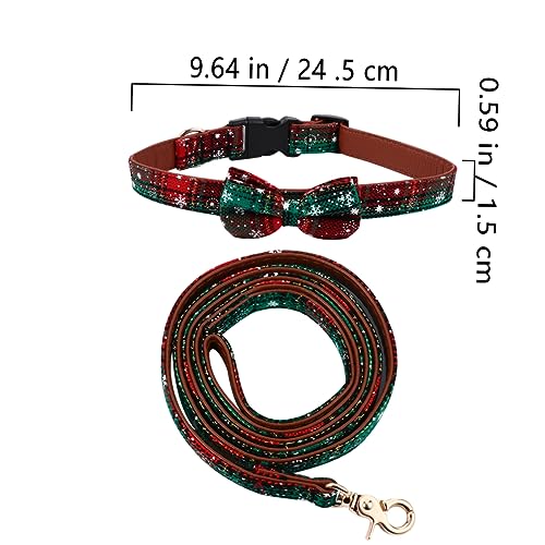 Abaodam 2 Stück Weihnachtliches Hundehalsband mit Verstellbarer Schleife und Strapazierfähiger Leine Teiliges Set Festliches Design für Kleine und Mittelgroße Hunde Sicherer Sitz und Abaodam 2 Stück Weihnachtliches Hundehalsband mit Verstellbarer Schleife und Strapazierfähiger Leine Teiliges Set Festliches Design für Kleine und Mittelgroße Hunde Sicherer Sitz und von Abaodam