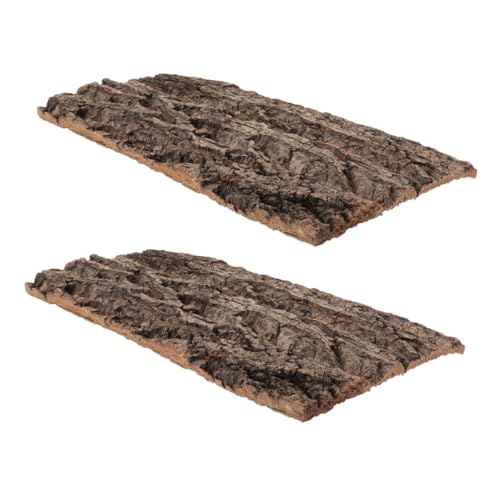 Abaodam 2 Stück grüne Wand Flat Terrarium Cork Schlangenlebensraum Reptilienraumzubehör Zubehör für Terrarien Lebensraum Terrarienhintergrund hölzern Coffee von Abaodam