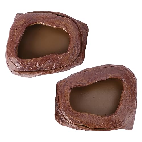 Abaodam 2 Stück kletternder Tierfutternapf Eidechsenschale Haustiernapf Futterspender pet Feeder die Libelle schleichtiere Fressnapf für Haustiere Futterautomat für Haustiere Harz Brown von Abaodam