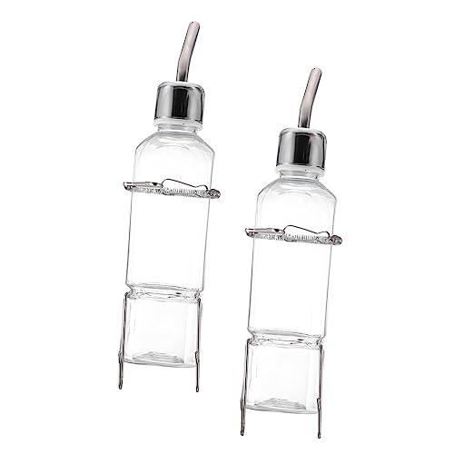 Abaodam 2 x Haustier-Trinkflasche, robuster Kunststoff, Kaninchen-Wasser-Futterspender zum Aufhängen, Springbrunnen für Hamster, Meerschweinchen, kein Auslaufen, Haustier-Wasserspender von Abaodam