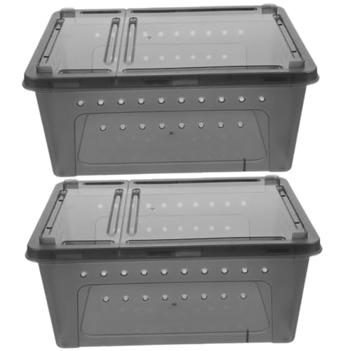 Abaodam 2Er-Packung Futterbehälter für Vogelspinne Terrarium zubehör Reptil Container praktischer Futterbehälter Gehege der Gottesanbeterin kleines Gehege Geckobecken Plastik Grey Abaodam 2Er-Packung Futterbehälter für Vogelspinne Terrarium zubehör Reptil Container praktischer Futterbehälter Gehege der Gottesanbeterin kleines Gehege Geckobecken Plastik Grey von Abaodam