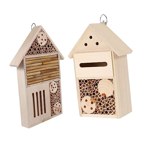 Abaodam 2Stücke Bienenhaus aus Holz Dekoratives Insektenhotel für Garten Kreatives im Freien Beobachtung von Wildbienen und Insekten Abaodam 2Stücke Bienenhaus aus Holz Dekoratives Insektenhotel für Garten Kreatives im Freien Beobachtung von Wildbienen und Insekten von Abaodam