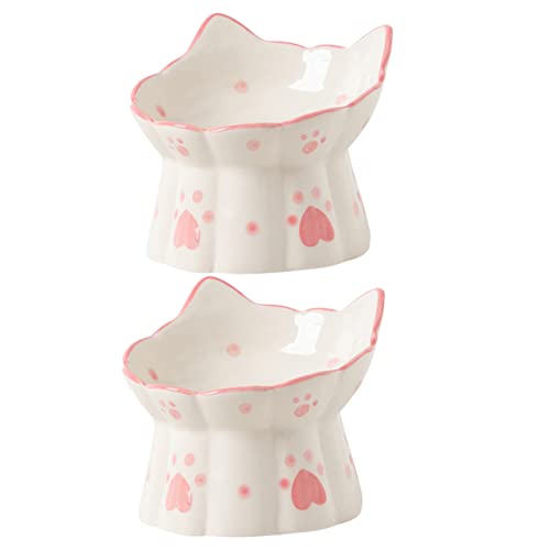 Abaodam 2Stücke Erhöhter Keramik Katzennapf Rutsch Katzenfutter und Wassernapf mit Katzenohr Design und Sicher für Haustiere für Bequemes Füttern und Trinken Abaodam 2Stücke Erhöhter Keramik Katzennapf Rutsch Katzenfutter und Wassernapf mit Katzenohr Design und Sicher für Haustiere für Bequemes Füttern und Trinken von Abaodam