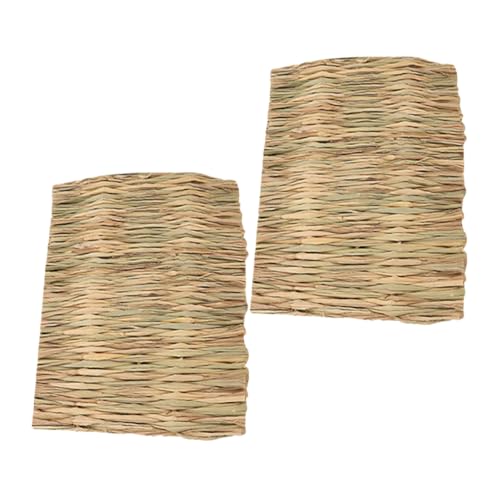 Abaodam 2Stücke Grasmatte für Kleintiere Handgewebte Bettmatte aus Natürlichem Material für Meerschweinchen und Hamster Multifunktionale Schlaf und Kauspielzeugmatte Abaodam 2Stücke Grasmatte für Kleintiere Handgewebte Bettmatte aus Natürlichem Material für Meerschweinchen und Hamster Multifunktionale Schlaf und Kauspielzeugmatte von Abaodam