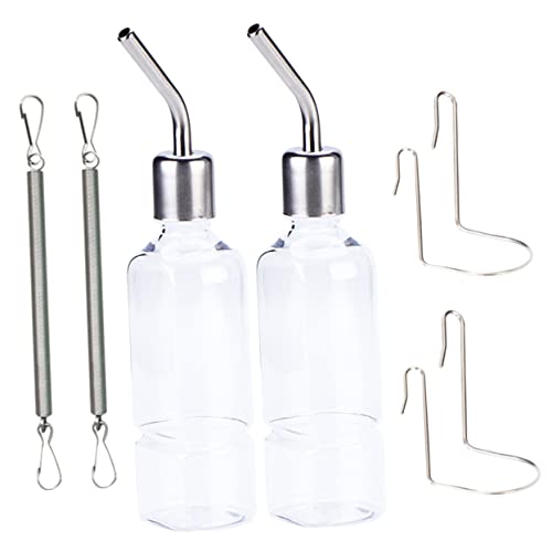 Abaodam 2Stücke Hängende Hamster Trinkflasche Auslaufsichere Wasserflasche für Kaninchen Meerschweinchen und Chinchillas mit Robustem Halter und Design von Abaodam