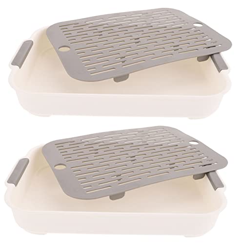 Abaodam 2Stücke Haustier Toiletten für Kleine Meerschweinchen und Kaninchentoilette Abnehmbares Design für Hamster und Kleintiere Großes Wurfbecken Platzsparend von Abaodam