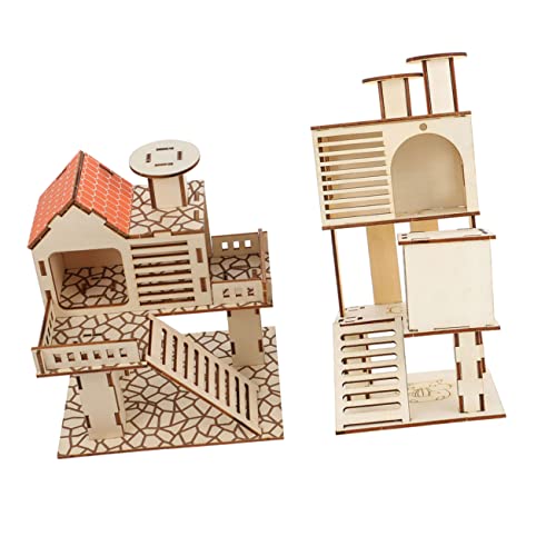 Abaodam 2Stücke Holz Hamster Villa für Kleintiere Sicheres und Langlebiges Haustiertrainingsspielzeug aus Naturholz für Hamster und Andere Kleine Haustiere Fördert Aktives Abaodam 2Stücke Holz Hamster Villa für Kleintiere Sicheres und Langlebiges Haustiertrainingsspielzeug aus Naturholz für Hamster und Andere Kleine Haustiere Fördert Aktives von Abaodam