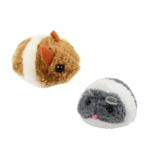 Abaodam 2 Stück Interaktives Katzenmaus Spielzeug mit Vibration und Geräuschen Plüschmaus für Katzen Verbessert die Spiel und Jagdinstinkte für Spielspaß von Abaodam