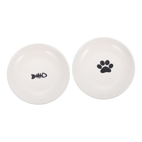 Abaodam 2Stücke Keramische Katzenschalen Nordisches Design Futterschalen Für Katzen Und Kätzchen rutschfest Zu Reinigen Für Futter Und Snacks von Abaodam