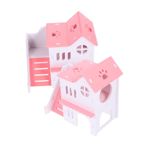 Abaodam 2stücke Kleintierversteck Hamstervilla Haus Für Hamster Mit Plattform Zum Spielen Und Schlafen Für Kleintierkäfig Und Kleintierversteck von Abaodam