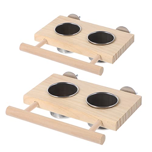 Abaodam 2Stücke Papageien Trink und Futterschalen mit Holzständer Abnehmbar und Waschbar für Nymphensittiche Sittiche und Kleine für Futter und Wasser Abaodam 2Stücke Papageien Trink und Futterschalen mit Holzständer Abnehmbar und Waschbar für Nymphensittiche Sittiche und Kleine für Futter und Wasser von Abaodam