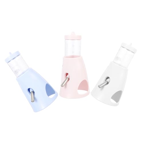 Abaodam 3 Stück Hamster Wasserflasche mit Halterung Auslaufsichere Stehende Trinkflasche mit Rollkugel für Hamster Kaninchen Chinchilla Eichhörnchen und Andere Kleintiere Stabile von Abaodam