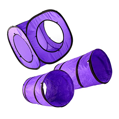 Abaodam 3 Stück Katzentunnel drinnen Katzenspielzeug automatisch Übung interaktives katzenspielzeug Interactive cat Toy Tunnelspielzeug für Haustiere Kätzchen -Tunnel Polyester Violett von Abaodam