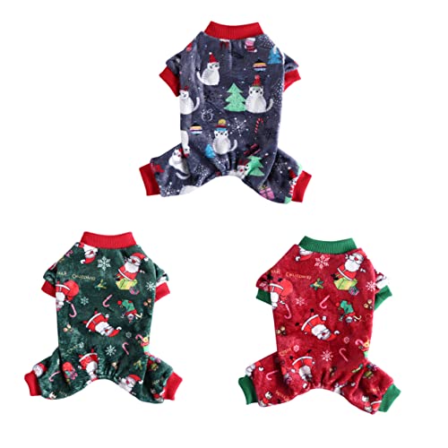 Abaodam 3 Stück Kleidung für Haustiere Hunde Welpe Weihnachtskostüme für Haustiere Pyjama groß Weihnachtshaustierkleidung Haustierdekorationskleidung Korallenvlies Abaodam 3 Stück Kleidung für Haustiere Hunde Welpe Weihnachtskostüme für Haustiere Pyjama groß Weihnachtshaustierkleidung Haustierdekorationskleidung Korallenvlies von Abaodam