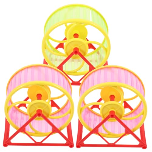 Abaodam 3 Stück Kreatives Hamster Laufspielzeug Pet Running Wheel für Kleintiere für Hamster Meerschweinchen und Chinchillas Farben Zufällig Zufällige Farbe Zufällige Farbe von Abaodam