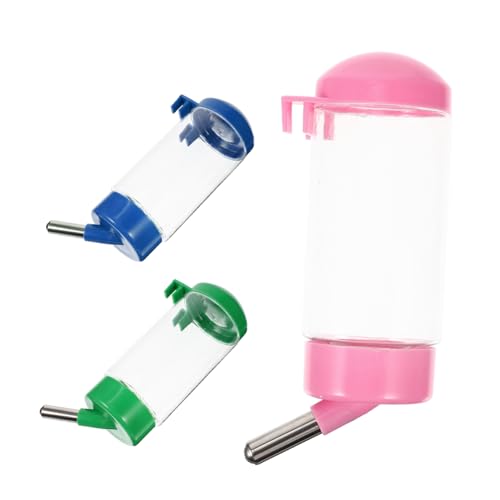 Abaodam 3 Stück Teiliges Hängendes Haustier Trinkflaschen Wasserspender für Hamster Kaninchen Meerschweinchen Automatisch Transparent Einfach Befestigung Haustierbedarf von Abaodam