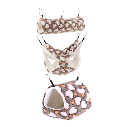 Abaodam 3 Teiliges Kleintier-wohnset Warmes Hamster-hängemattenbett Ratten-Tunnel Frettchen-höhle Vielseitiges Schlafhaus für Hamster Ratten und Zuckergleiter für Käfige und Aktives Abaodam 3 Teiliges Kleintier-wohnset Warmes Hamster-hängemattenbett Ratten-Tunnel Frettchen-höhle Vielseitiges Schlafhaus für Hamster Ratten und Zuckergleiter für Käfige und Aktives von Abaodam