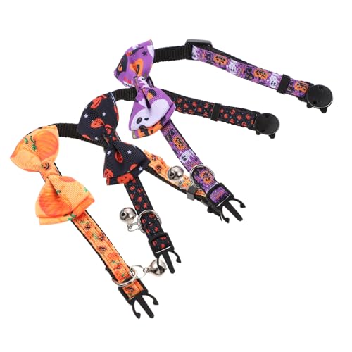 Abaodam 3Stücke Halloween Katzenhalsbänder mit Glocke für Kleine Katzen und Perfektes Haustier für Halloween Feiern von Abaodam