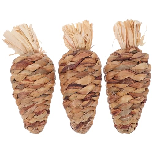 Abaodam 3stücke Handgemachte Karotten-spielzeuge Aus Gras Für Chinchillas Hamster Und Meerschweinchen Kau-Spielzeug Zur Zahnpflege Und Beschäftigung Für Kleintiere Abaodam 3stücke Handgemachte Karotten-spielzeuge Aus Gras Für Chinchillas Hamster Und Meerschweinchen Kau-Spielzeug Zur Zahnpflege Und Beschäftigung Für Kleintiere von Abaodam