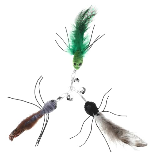 Abaodam 3stücke Teiliges Katzenspielzeug Mit Insektenaufsätzen Interaktive Katzenangel Für Drinnen Leichtes Und Sicheres Spielzeug Für Kätzchen Fördert Bewegung Und Spaß von Abaodam