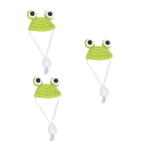 Abaodam 3 Stücke Dekorative Gestrickte Mützen Kinnriemen Tier Hüte Für Hamster Eidechsen Und Meerschweinchen von Abaodam